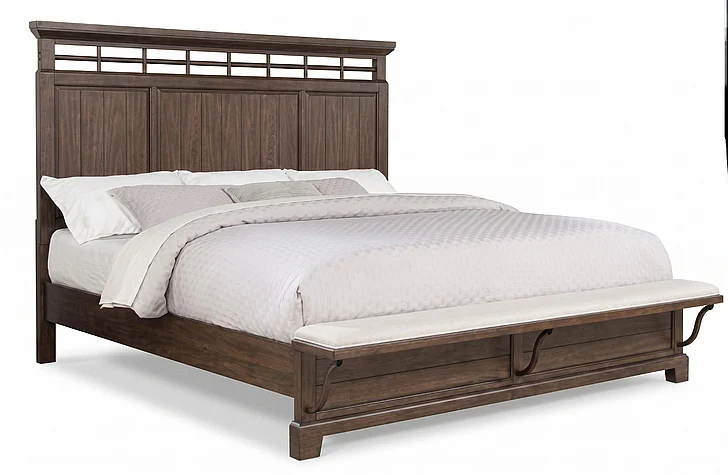 Crown Mark Beckett Queen Panel Bed in Brown