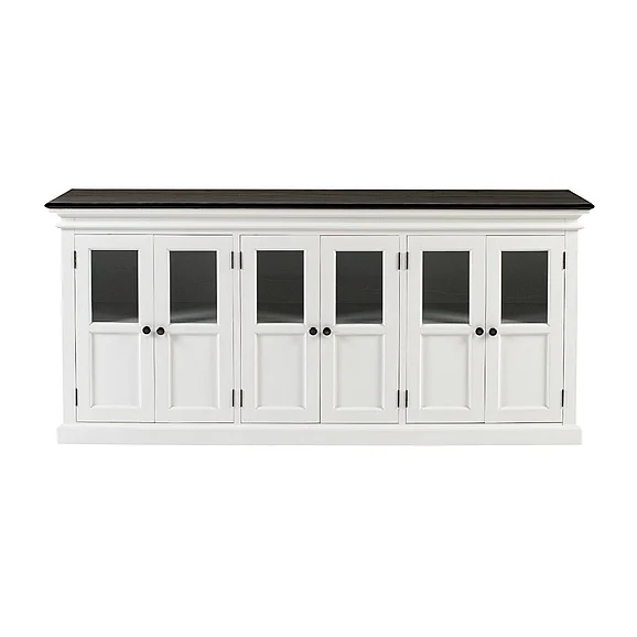 Nova Solo Halifax Contrast Buffet with 6 Glass Doors in Classic White & Black B195CT