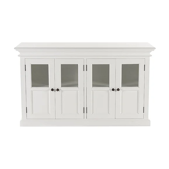 Nova Solo Halifax Buffet with 4 Glass Doors in Classic White B196