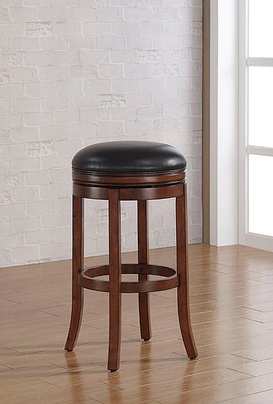 American Woodcrafters Stella 30" Backless Swivel Stool - Medium Walnut B2-200-30L