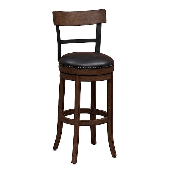 American Woodcrafters Taranto 30" Bar Swivel Stool - Washed Brown B2-208-30L
