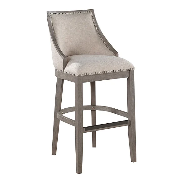 American Woodcrafters Keller Counter Height Stool 30" - Beige Fabric - Greywood Finish B2-240-30F