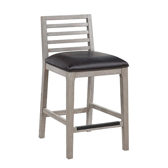 American Woodcrafters Siri 26" Wood Stool - Driftwood Grey B2-266-26L