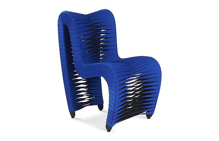 Phillips Seat Belt Dining Chair in Blue/Black B2061BL (Set of 2)