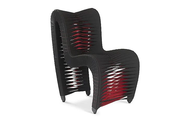 Phillips Seat Belt Dining Chair in Black/Red B2061BZ (Set of 2)