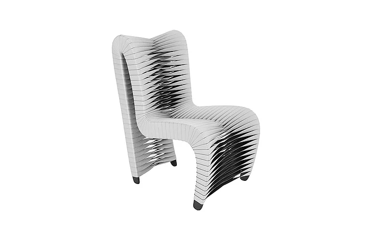 Phillips Collection Seat Belt Highback Dining Chair in Gray Black B2061GH (Set of 2)