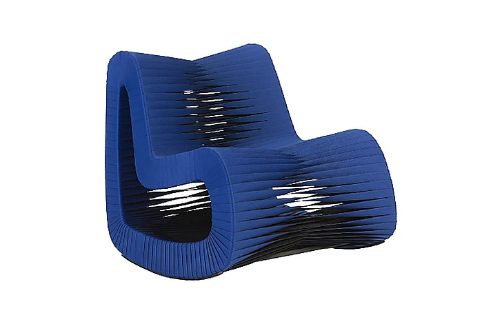 Phillips Seat Belt Rocking Chair in Blue/Black B2063BL