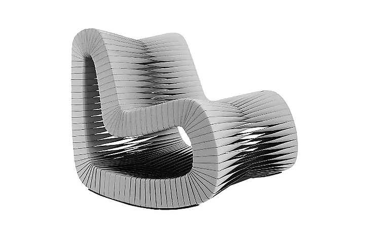 Phillips Seat Belt Rocking Chair in Gray/Black B2063GR