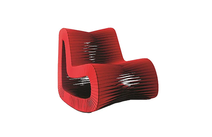 Phillips Seat Belt Rocking Chair in Red/Black B2063RZ