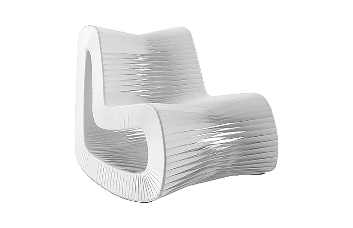 Phillips Seat Belt Rocking Chair in White/Beige B2063WZ