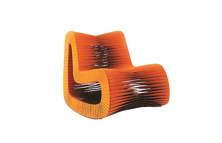 Phillips Seat Belt Rocking Chair in Orange/Brown B2063ZZ