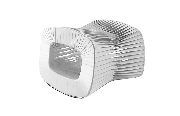Phillips Seat Belt Ottoman in White B2064WZ
