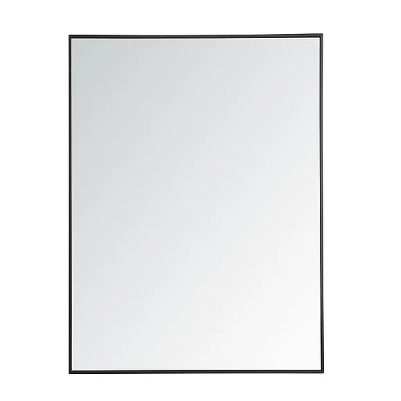 Elegant Metal Frame Rectangle Mirror 36 In. in Black MR43648BK