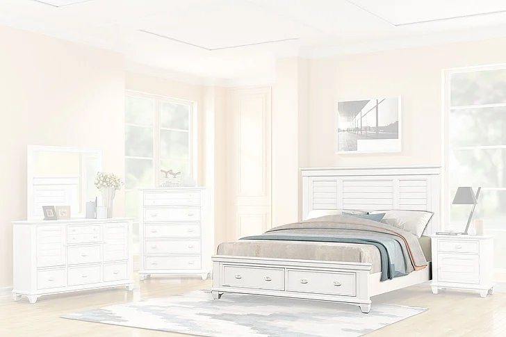 New Classic Jamestown - Cal King Bed W /Storage - Wht 00-B2118S-200