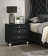 Crown Mark Cameo Night Stand in Black B2180-2