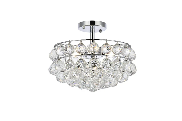 Elegant Savannah 14 In. Flush Mount in Chrome 1107F14C CLOSEOUT