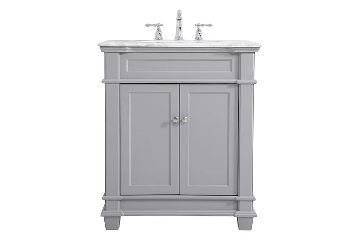 Elegant 30 In. Single Bathroom Vanity Set in Grey VF50030GR