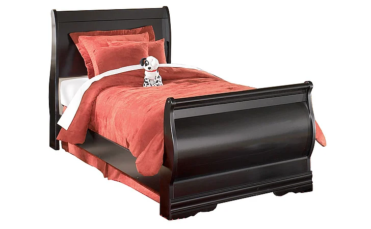 Huey Vineyard Twin Sleigh Bed in Black FedEx/UPS
