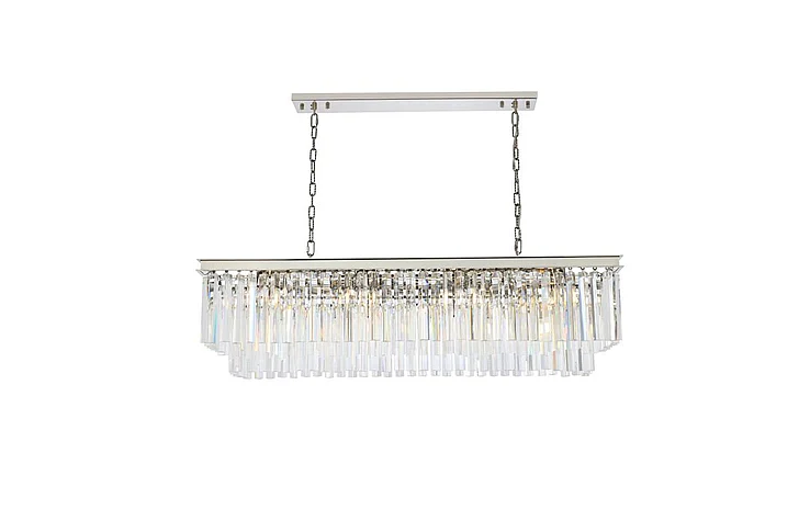Elegant Sydney 12 Light Polished Nickel Chandelier Clear Royal Cut Crystal 1202D50PN/RC