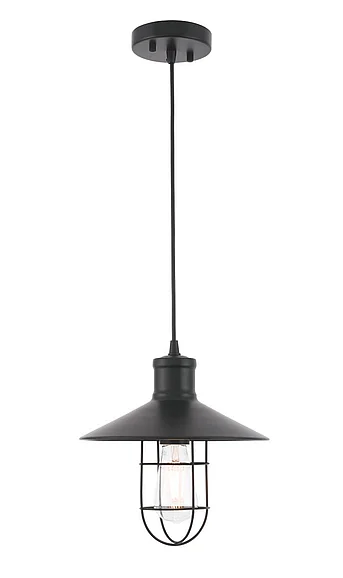 Elegant Flaneur 1 Light Black Pendant LD7505BK CLOSEOUT