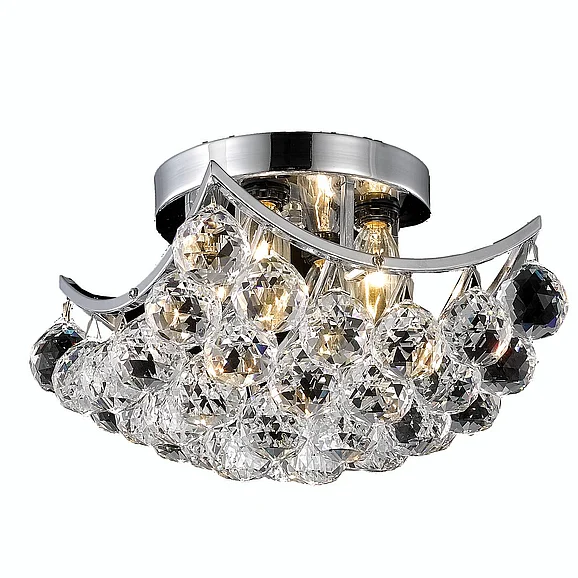 Elegant Corona 4 Light Chrome Flush Mount Clear Royal Cut Crystal V9800F10C/RC CLOSEOUT