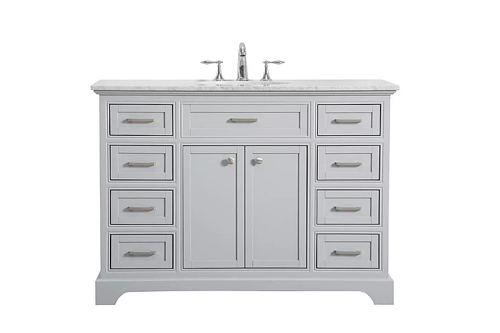 Elegant 48 In. Single Bathroom Vanity Set in Light Grey VF15048GR