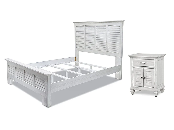 Sea Winds Surfside 2pc Bedroom Set in Distressed White
