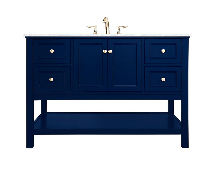 Elegant 48 In. Single Bathroom Vanity in Blue VF27048BL