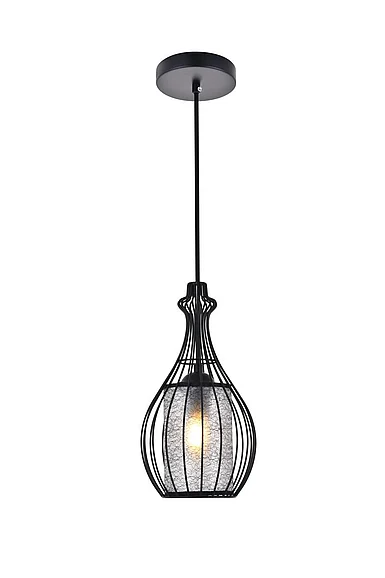 Elegant Miya 1 Light Black Pendant LD2419BK