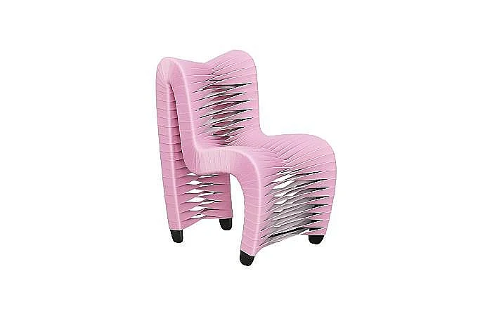 Phillips Collection Seat Belt Chair Kid Sized in Pink and White B3061LP