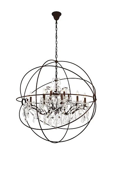 Elegant Geneva 18 Light Rustic Intent Chandelier Clear Royal Cut Crystal 1130G43RI/RC