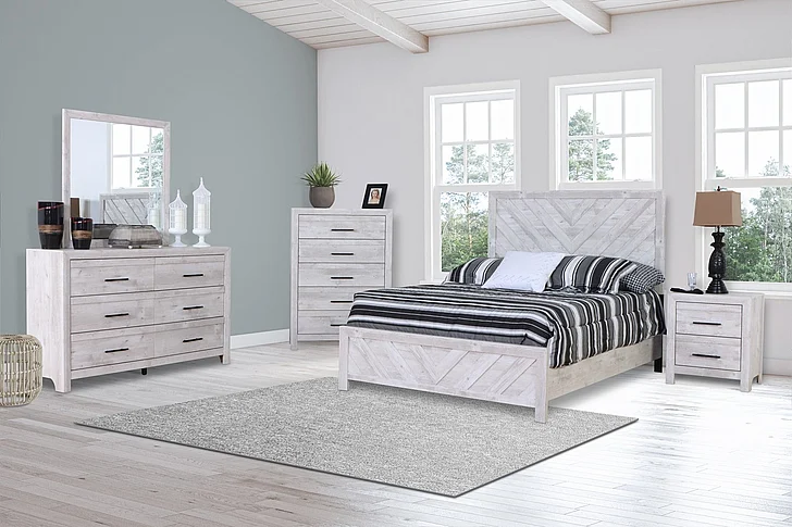 New Classic Biscayne 5pc Panel Bedroom Set in Driftwood