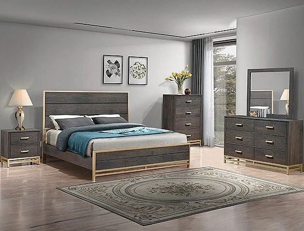 Crown Mark Trevor 4pc Panel Bedroom Set