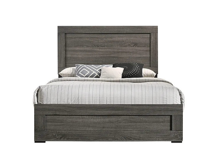 Titanic Furniture B370 King Panel Bed in Gray B370 K Bed