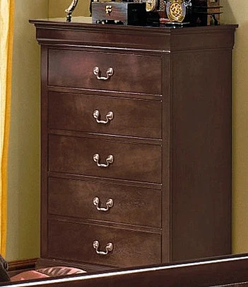 Crown Mark Furniture Louis Philip Drawer Chest in Dark Cherry B3850-4