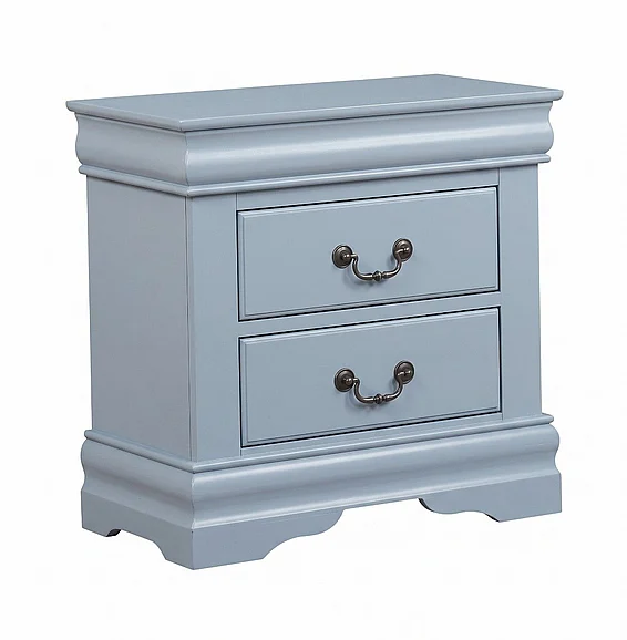 Crown Mark Louis Philip Nightstand in Morandi Blue B3760-2