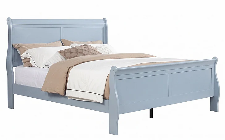 Crown Mark Louis Philip Twin Sleigh Bed in Blue