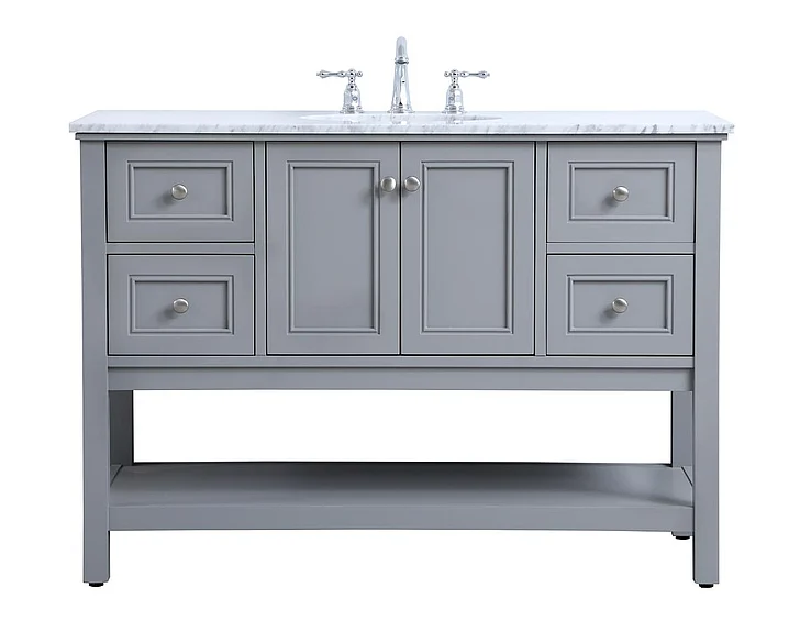 Elegant 48 In. Single Bathroom Vanity Set in Grey VF27048GR