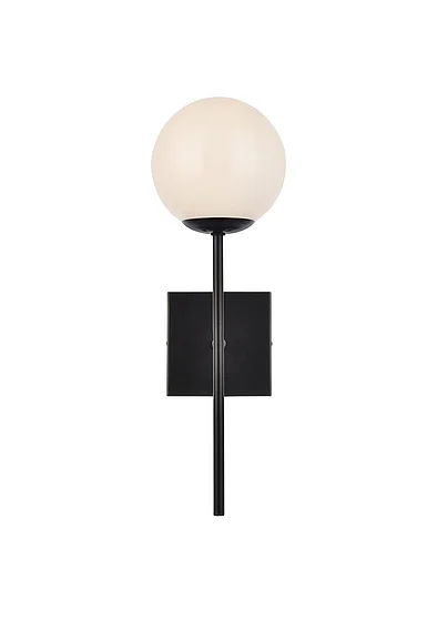 Elegant Neri 1 Light Black and White Glass Wall Sconce LD2360BK