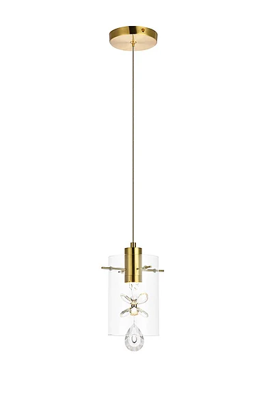 Elegant Hana 1 Light Gold Pendant 5202D6G