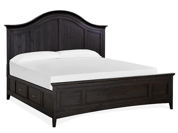 Magnussen Furniture Westley Falls King Arched Bed with Storage Rails in Graphite B4399-65B