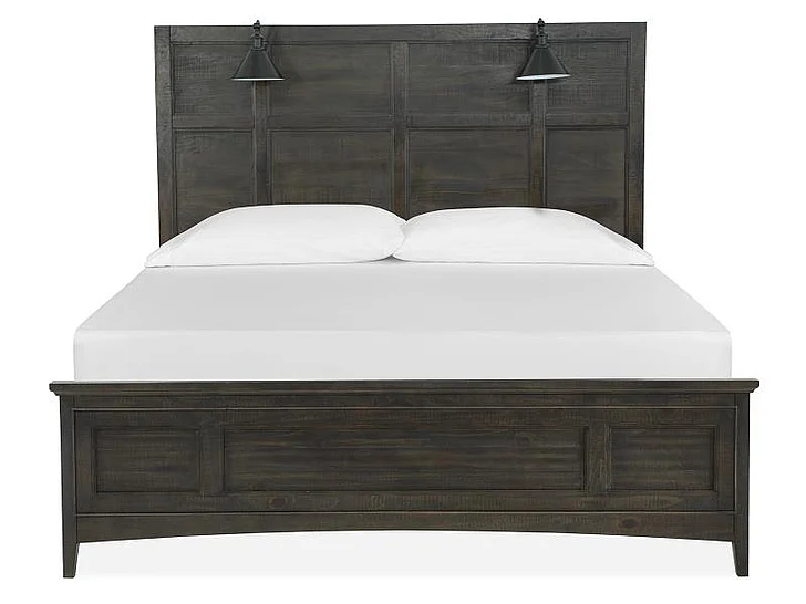 Magnussen Furniture Westley Falls 4-Piece Lamp Panel Bedroom Set in Graphite