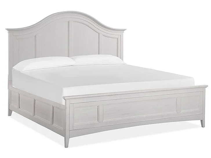 Magnussen Furniture Heron Cove 4-Piece Arched Bedroom Set in Chalk White