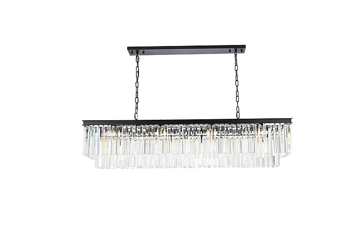 Elegant Sydney 12 Light Matte Black Chandelier Clear Royal Cut Crystal 1202D60MB/RC