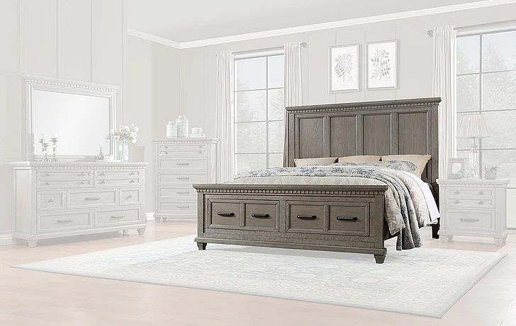Massa Gallery Jaxon King Storage Bed in Grey