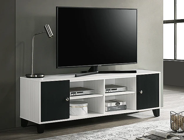 Crown Mark Akerson Tv Stand in White B4610-9