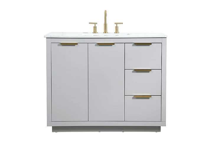 Elegant 42 In. Single Bathroom Vanity in Grey VF19442GR