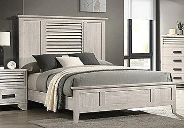 Crown Mark Sarter King Panel Bed in White