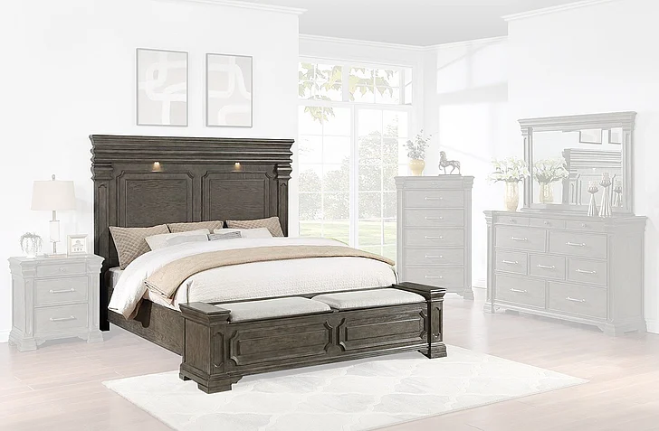 Massa Gallery Flint Queen Panel Bed in Brown
