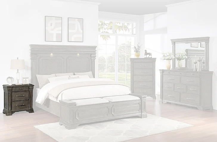 Massa Gallery Flint Nightstand in Brown B477-3
